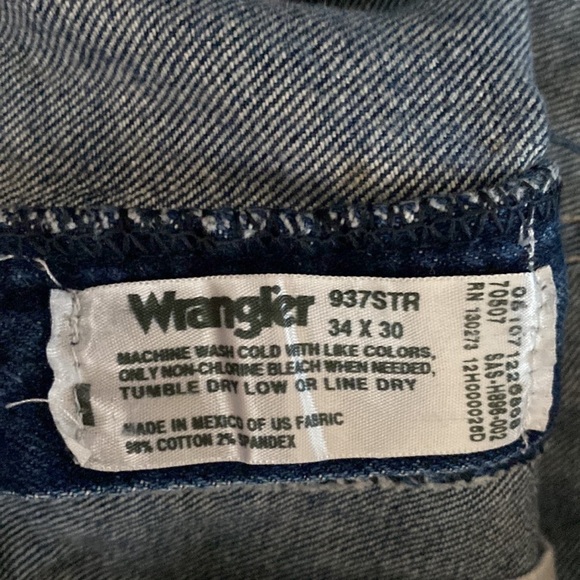 Wrangler mens distressed jeans Sz 34x30 - Picture 4 of 4